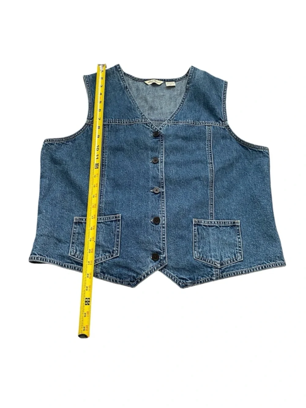 Vintage Eddie Bauer Women’s Classic Blue Denim Vest Size XL - Picture 4 of 5